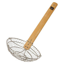 School of Wok Metal Birds Nest Wok Strainer 38cm Bamboo Handle Silver