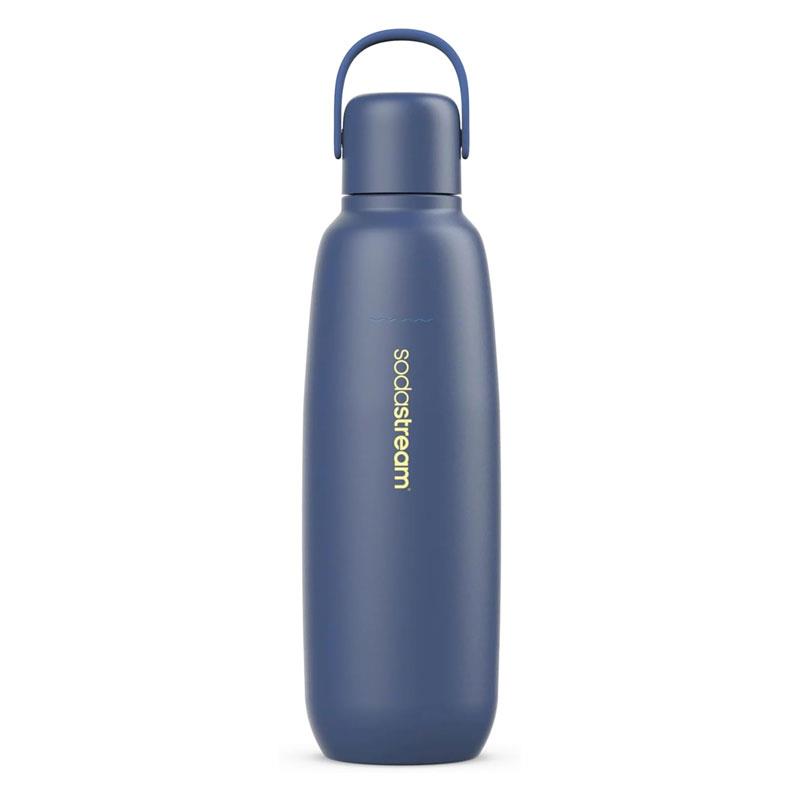 SodaStream Fizz & Go Cool Stainless Steel Double Insulated Carbonated Drinks Bottle 0.9 Litre Storm Blue