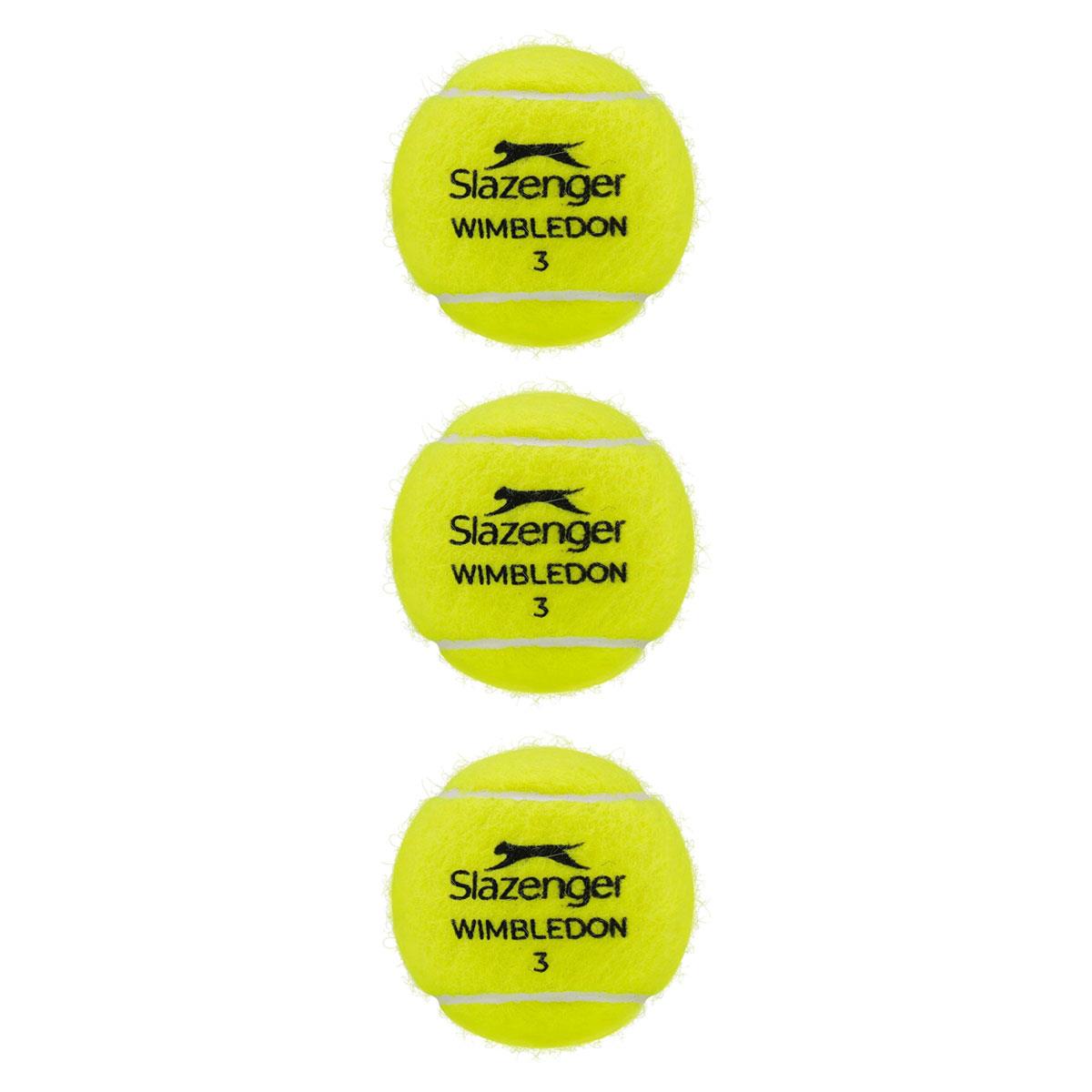 Slazenger Wimbledon Tennis Balls Tube of 3 Yellow