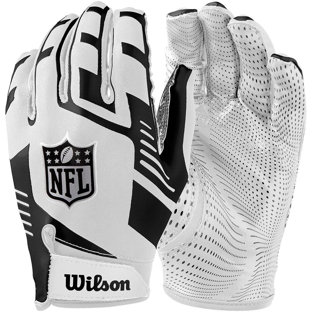 Wilson NFL Stretch Fit American Football Receiver Gloves Adult OSFM White/Black