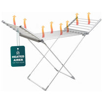 Ourhouse Heated Winged Electric Clothes Airer Drier 2 Foldable Wings Up To 15kg White