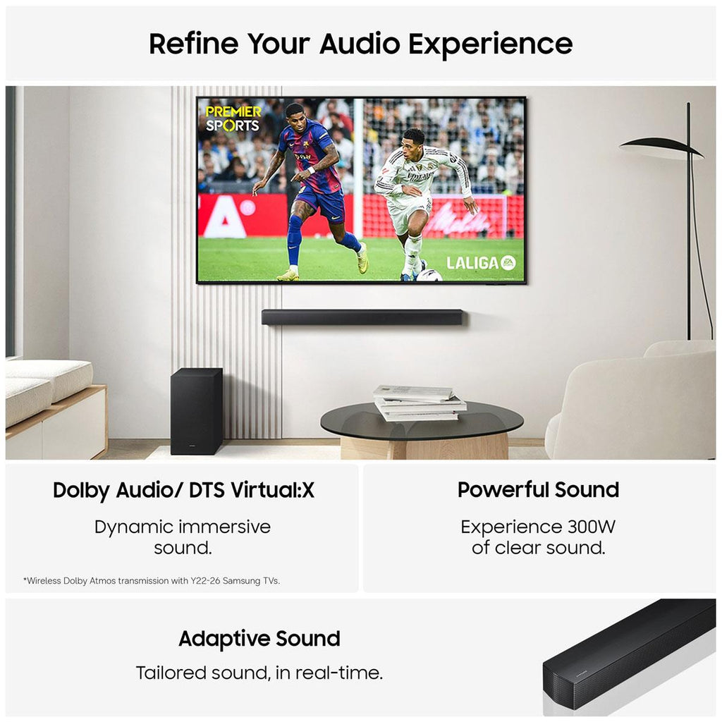 Samsung 3.1ch B-Series Soundbar Wireless Subwoofer Dolby 5.1ch Black