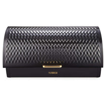 Tower Empire Roll Top Bread Bin Stainless Steel Black And Brass