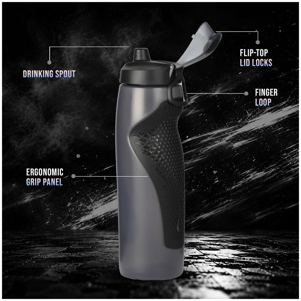Nike Refuel Bottle Locking Lid 32Oz/946ml Anthracite/Black/Silver Iridescent