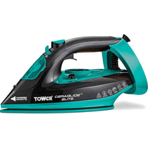 Tower Ceraglide Elite Steam Iron 3100W 265ml Water Tank Black And Teal