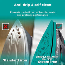 Tower Ceraglide Elite Steam Iron 3100W 265ml Water Tank Black And Teal