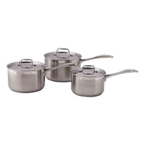 Dexam Supreme 3 Piece Stainless Steel Saucepan Set 16cm 18cm 20cm Silver