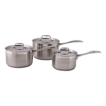 Dexam Supreme 3 Piece Stainless Steel Saucepan Set 16cm 18cm 20cm Silver