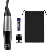 Wahl Precision Ear Nose And Eyebrow Trimmer Vertical Trimming Head Fully Washable 5 Trimming Lengths Silver