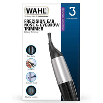 Wahl Precision Ear Nose And Eyebrow Trimmer Vertical Trimming Head Fully Washable 5 Trimming Lengths Silver