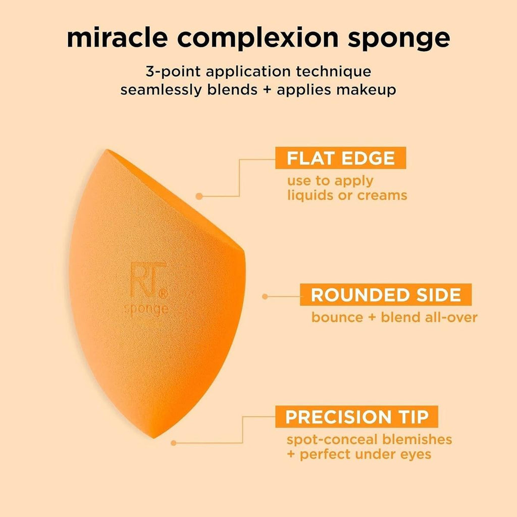 Real Techniques Miracle Complexion Sponge Makeup Blender + Travel Case Orange