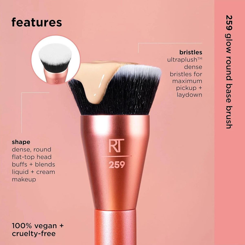 Real Techniques Glow Round Base Makeup Brush Pink