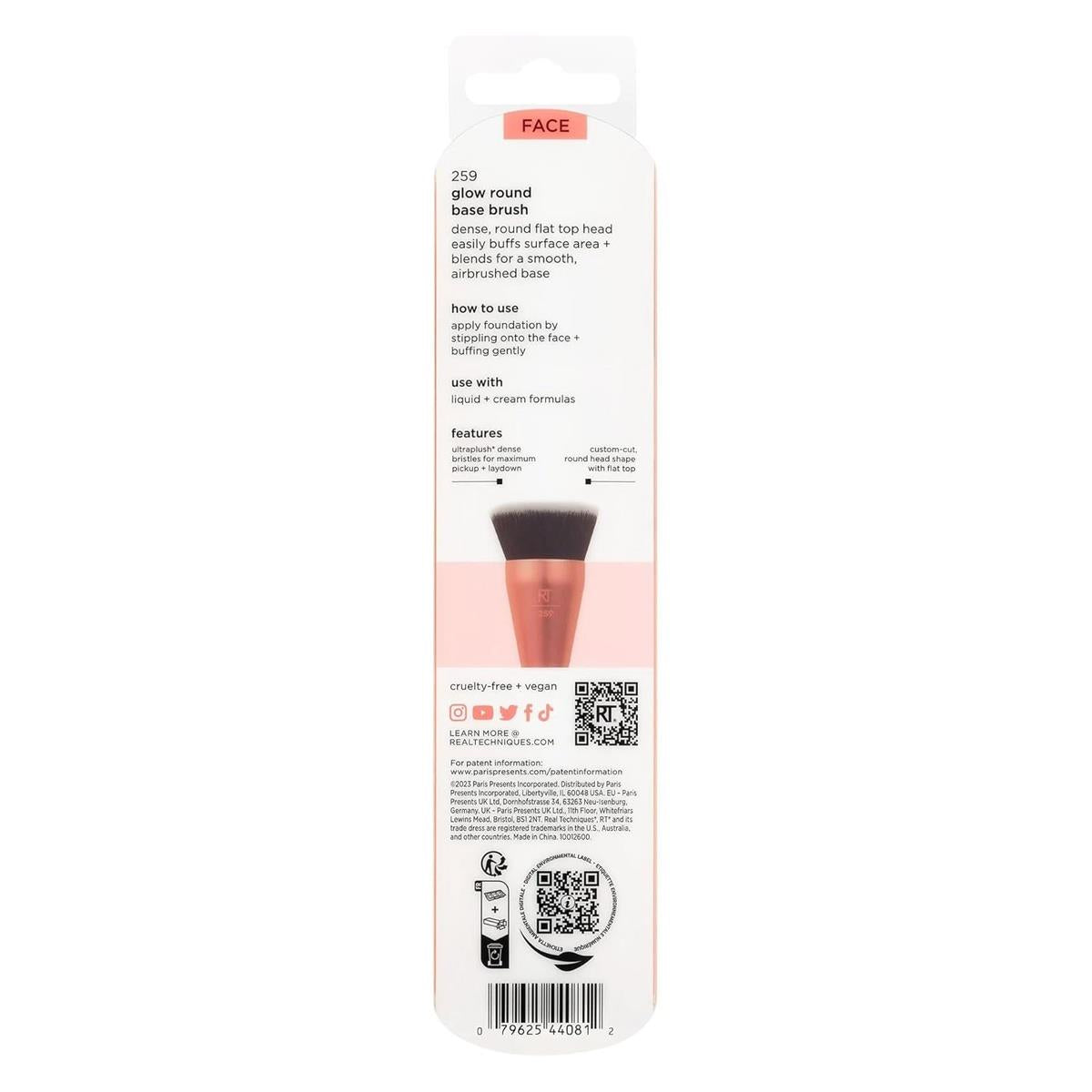 Real Techniques Glow Round Base Makeup Brush Pink