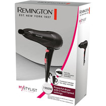 Remington My Stylist Hair Dryer Ionic & Ceramic Technology 2 Heat Settings 1900W Black/Pink