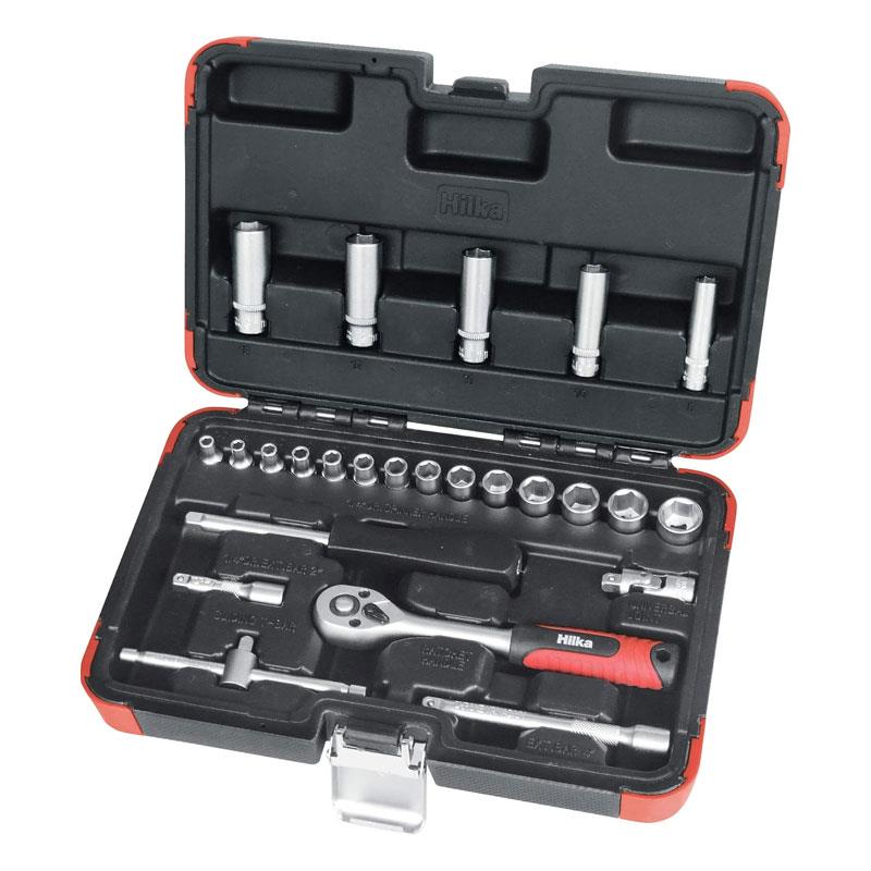 Hilka Tools 1/4 Inch Drive Socket Set Metric 25 Piece