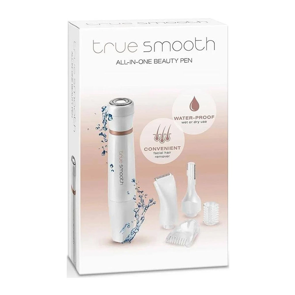 BaByliss TrueSmooth All-In-One Beauty Pen With Eyebrow Trimmer 3 Cutting Heads White
