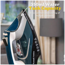 Russell Hobbs Cordless One Temperature Steam Iron Ceramic Soleplate 2600W 350ml Water Tank Blue/White