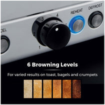 Tower Sera 4 Slice Toaster 6 Browning Levels Defrost Reheat Cancel Functions 1800W Grey