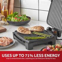 George Foreman Immersa Medium Electric Grill Toastie Panini Hot Plate BBQ Removable Control Panel Dishwasher Safe 1300W Black