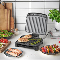 George Foreman Immersa Medium Electric Grill Toastie Panini Hot Plate BBQ Removable Control Panel Dishwasher Safe 1300W Black