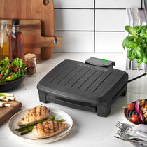 George Foreman Immersa Medium Electric Grill Toastie Panini Hot Plate BBQ Removable Control Panel Dishwasher Safe 1300W Black