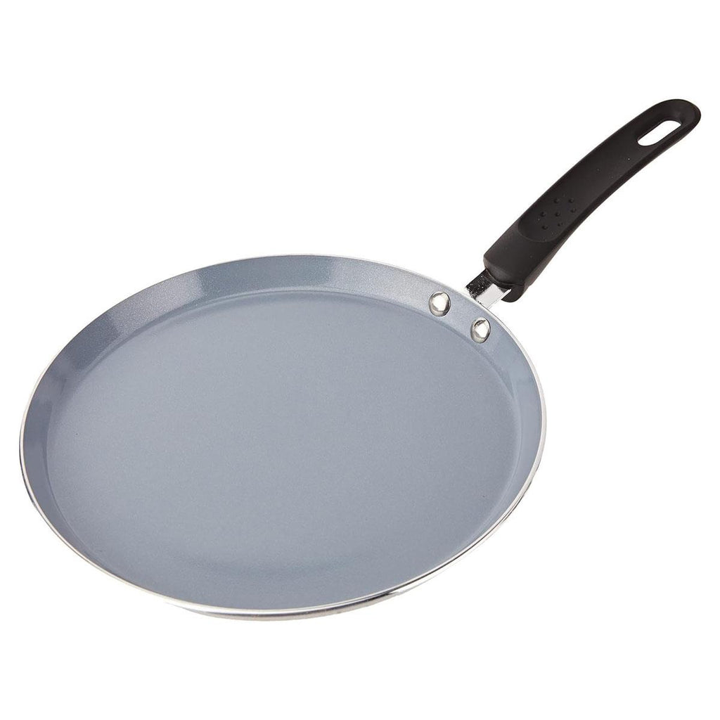 MasterClass Ceramic Non-Stick Induction-Safe Crepe Pancake Pan 24cm Black/Blue