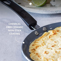 MasterClass Ceramic Non-Stick Induction-Safe Crepe Pancake Pan 24cm Black/Blue