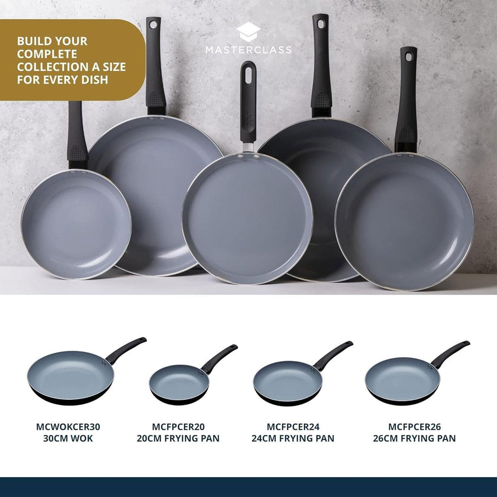 MasterClass Ceramic Non-Stick Induction-Safe Crepe Pancake Pan 24cm Black/Blue