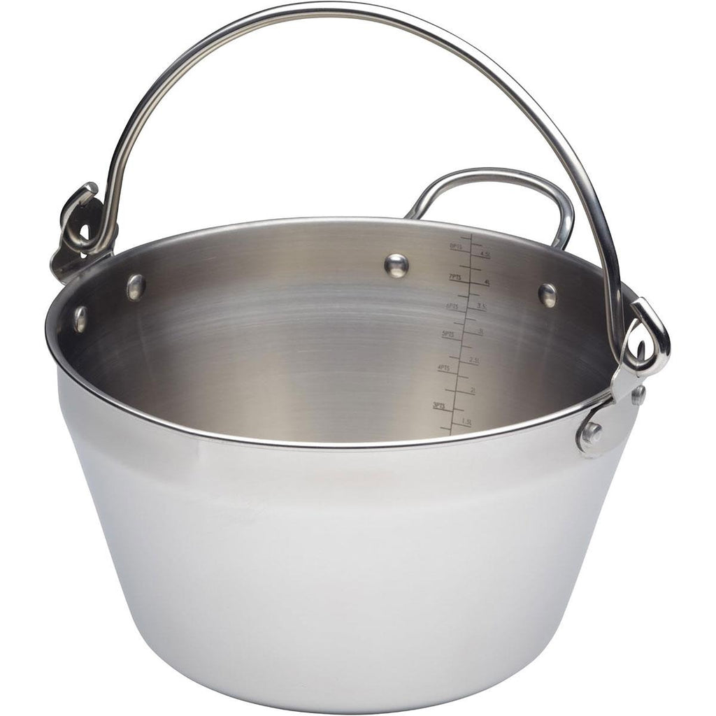 KitchenCraft Home Made Mini Maslin Pan Stainless Steel 4.5 Litre Silver