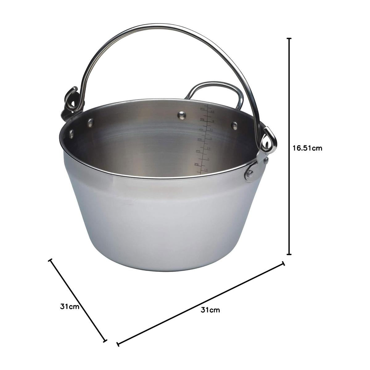 KitchenCraft Home Made Mini Maslin Pan Stainless Steel 4.5 Litre Silver