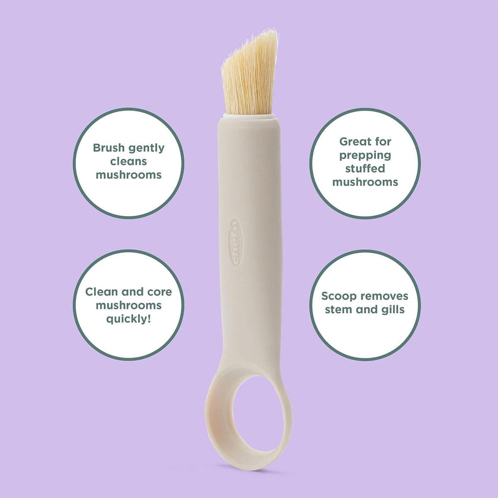 Chef'n 2-In-1 Shroombrush Mushroom Brush And Corer Vegetable Gadget Taupe