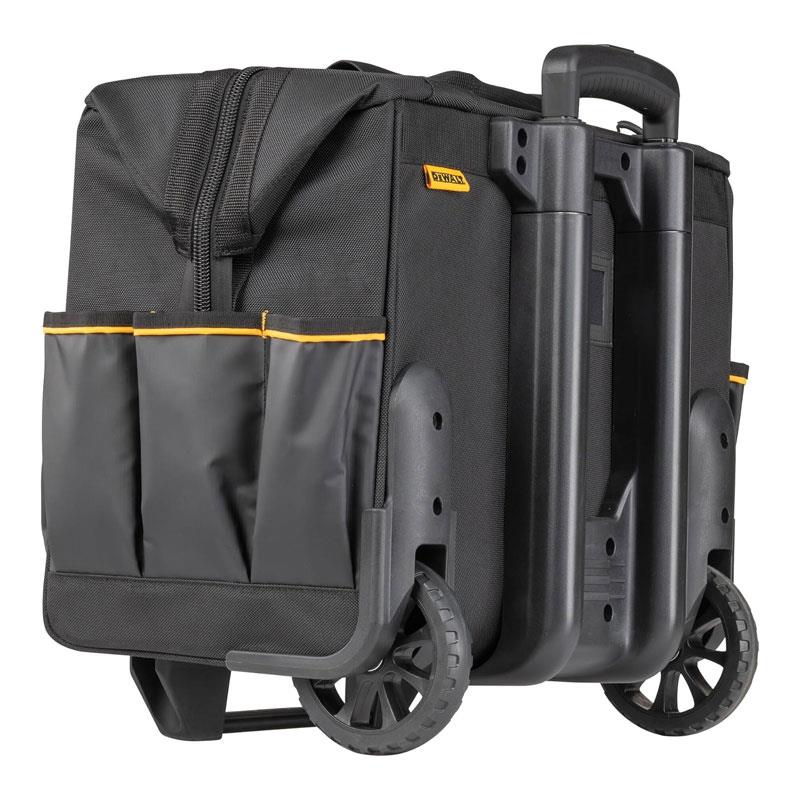 Dewalt Pro 18 Inch Rolling Wheeled Tool Bag Case Storage 27 Pockets Yellow/Black