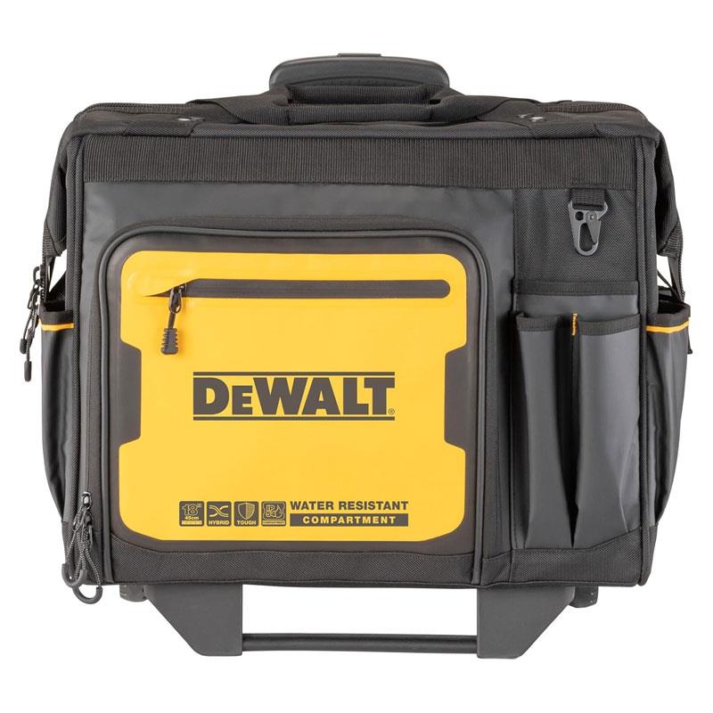 Dewalt Pro 18 Inch Rolling Wheeled Tool Bag Case Storage 27 Pockets Yellow/Black