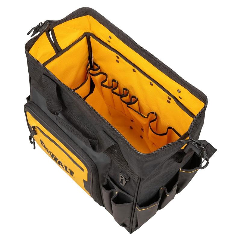 Dewalt Pro 18 Inch Rolling Wheeled Tool Bag Case Storage 27 Pockets Yellow/Black