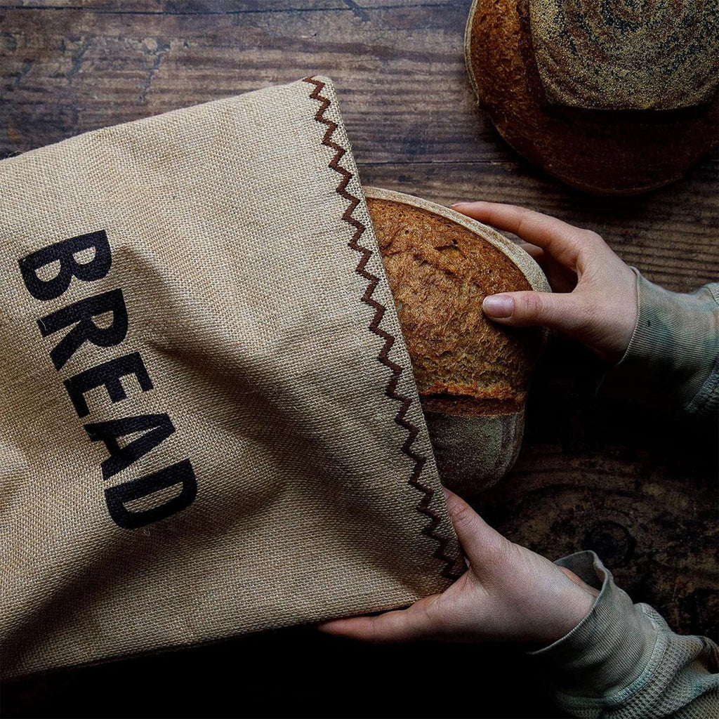 KitchenCraft Natural Elements Jute Bread Bag Drawstring Jute Cotton 34 x 17 x 42 cm Brown