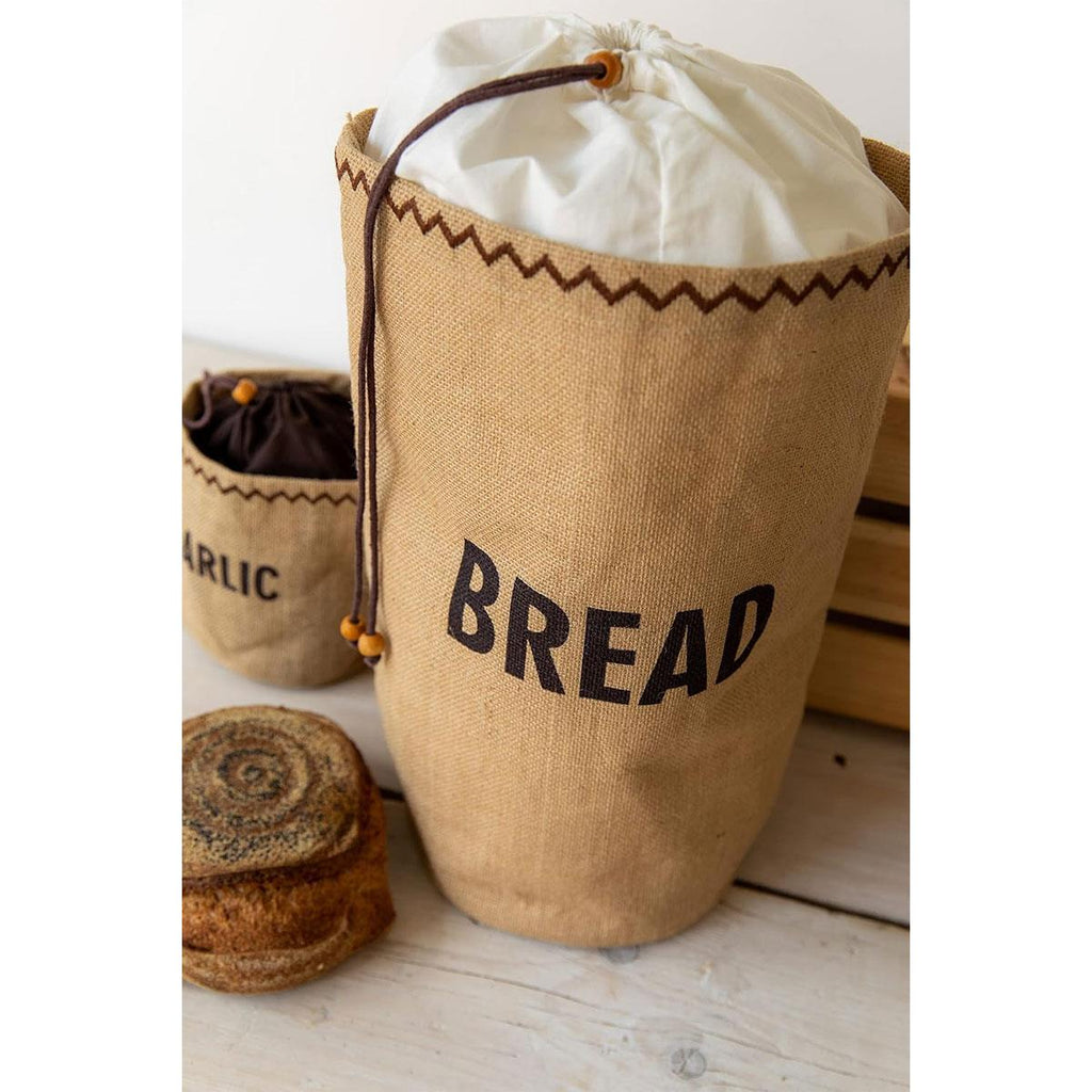 KitchenCraft Natural Elements Jute Bread Bag Drawstring Jute Cotton 34 x 17 x 42 cm Brown
