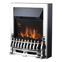 Warmlite Whitby Electric Fire Inset 2000W 2 Heat Settings Adjustable Thermostat Remote Control Chrome