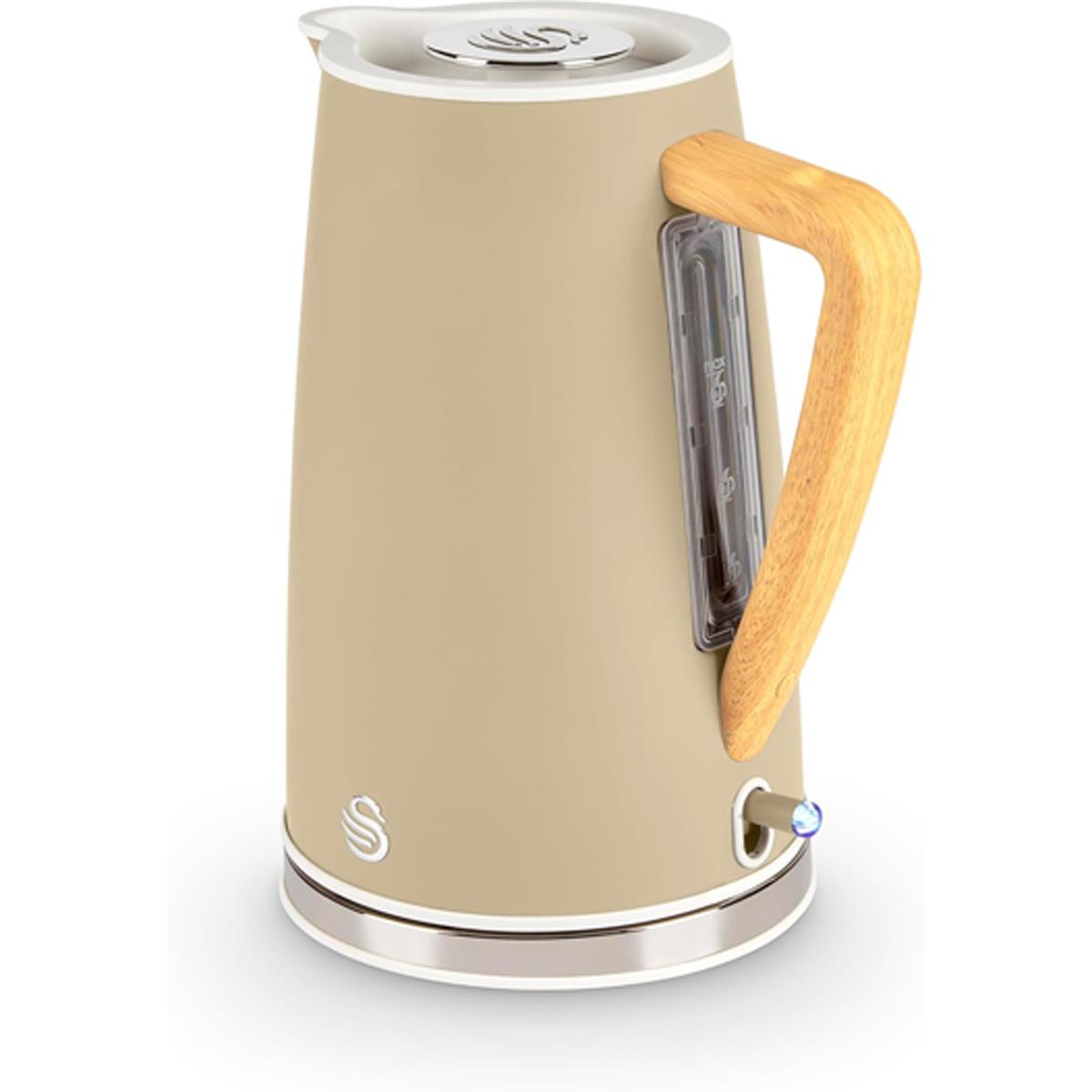 Swan Nordic Cordless Jug Kettle Fast Boil Overheat Protection Soft Touch Handle 3000W 1.7 Litres Oatmeal White