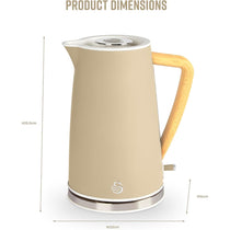 Swan Nordic Cordless Jug Kettle Fast Boil Overheat Protection Soft Touch Handle 3000W 1.7 Litres Oatmeal White