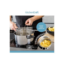 KitchenCraft Chip Fryer And Basket Large Stainless Steel And Lid 2cm Silver