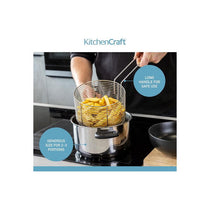 KitchenCraft Chip Fryer And Basket Large Stainless Steel And Lid 2cm Silver