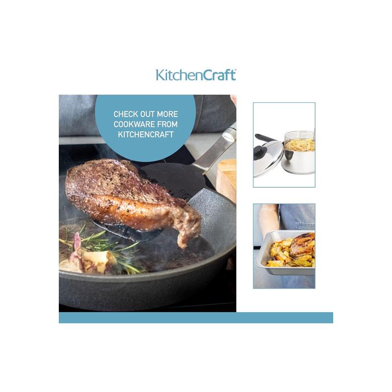 KitchenCraft Chip Fryer And Basket Large Stainless Steel And Lid 2cm Silver