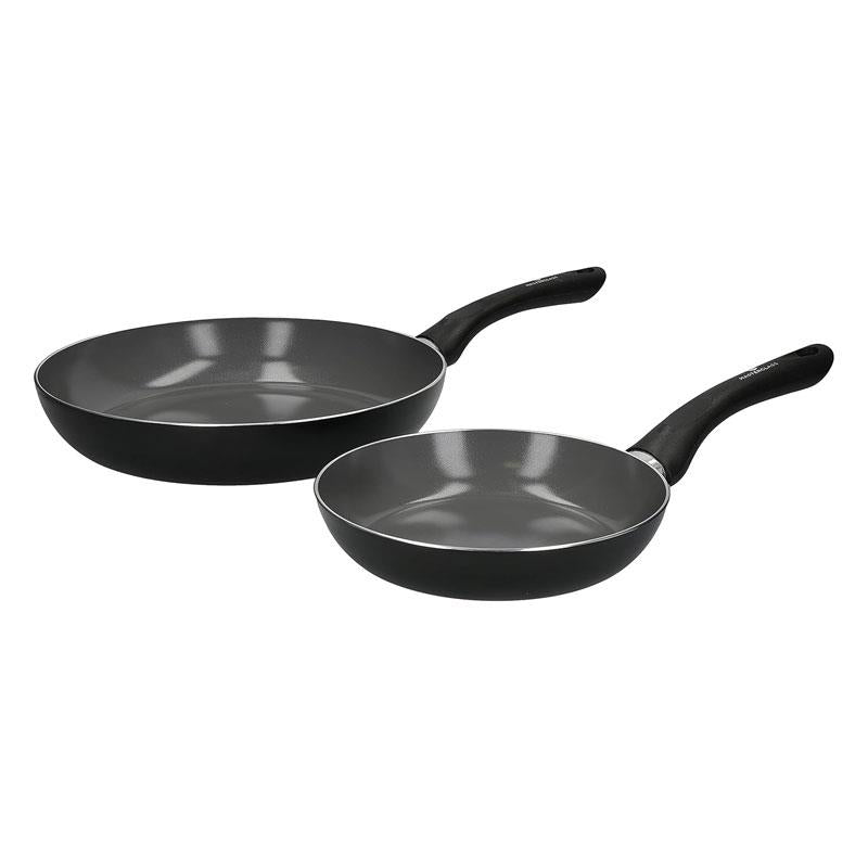 MasterClass Can-To-Pan Non-Stick Frying Pan 20cm And 28cm 2 Piece Set BPA Free Ceramic Eco Recycled Black