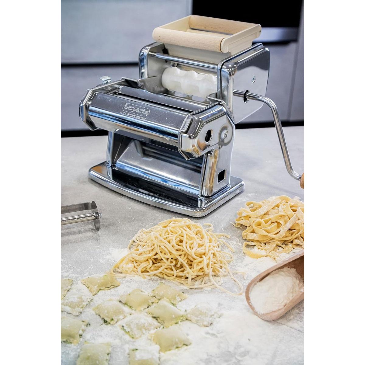 Imperia Italian Pasta Making Gift Set Complete Homemade Pasta Machine 9 Piece Kit Metal Silver