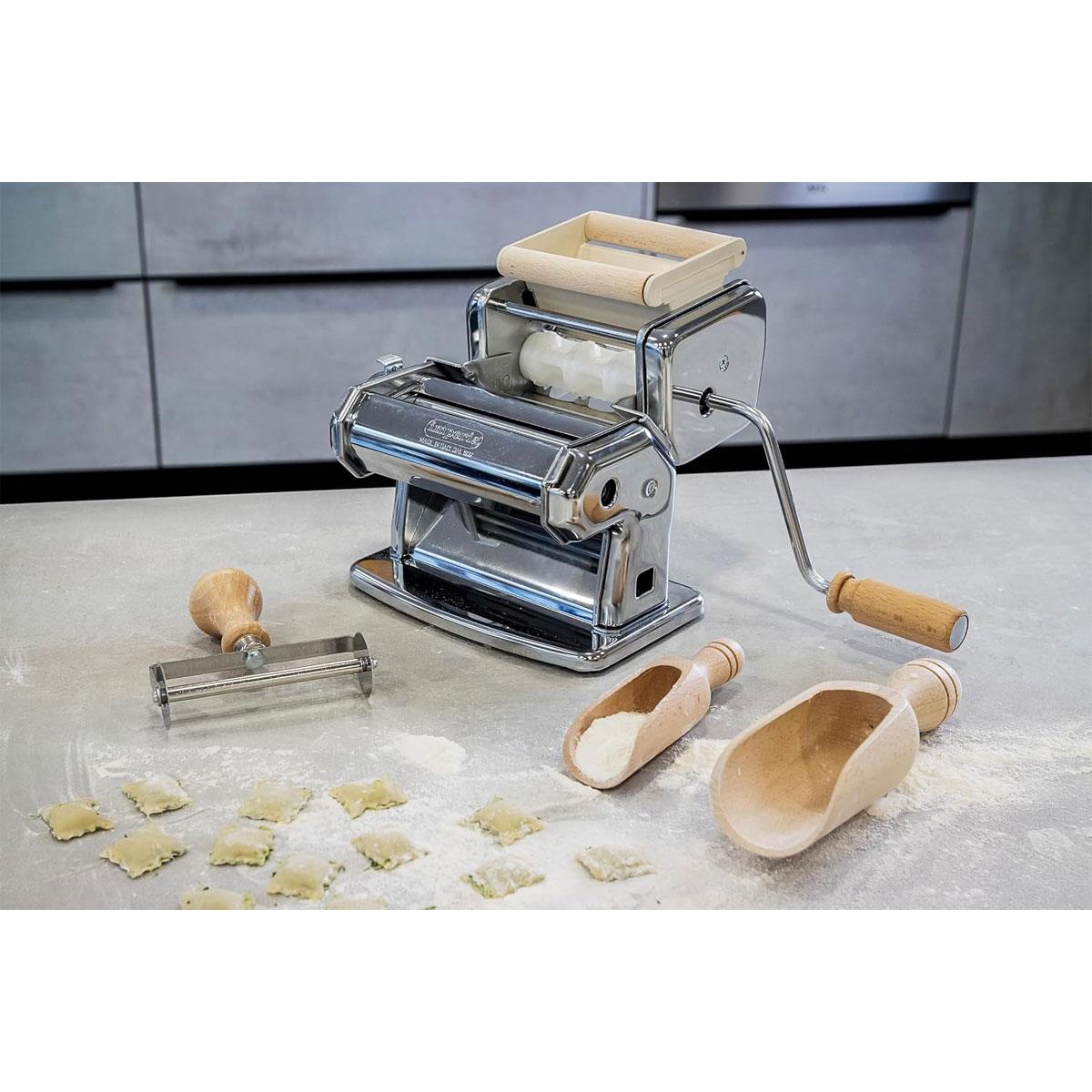 Imperia Italian Pasta Making Gift Set Complete Homemade Pasta Machine 9 Piece Kit Metal Silver