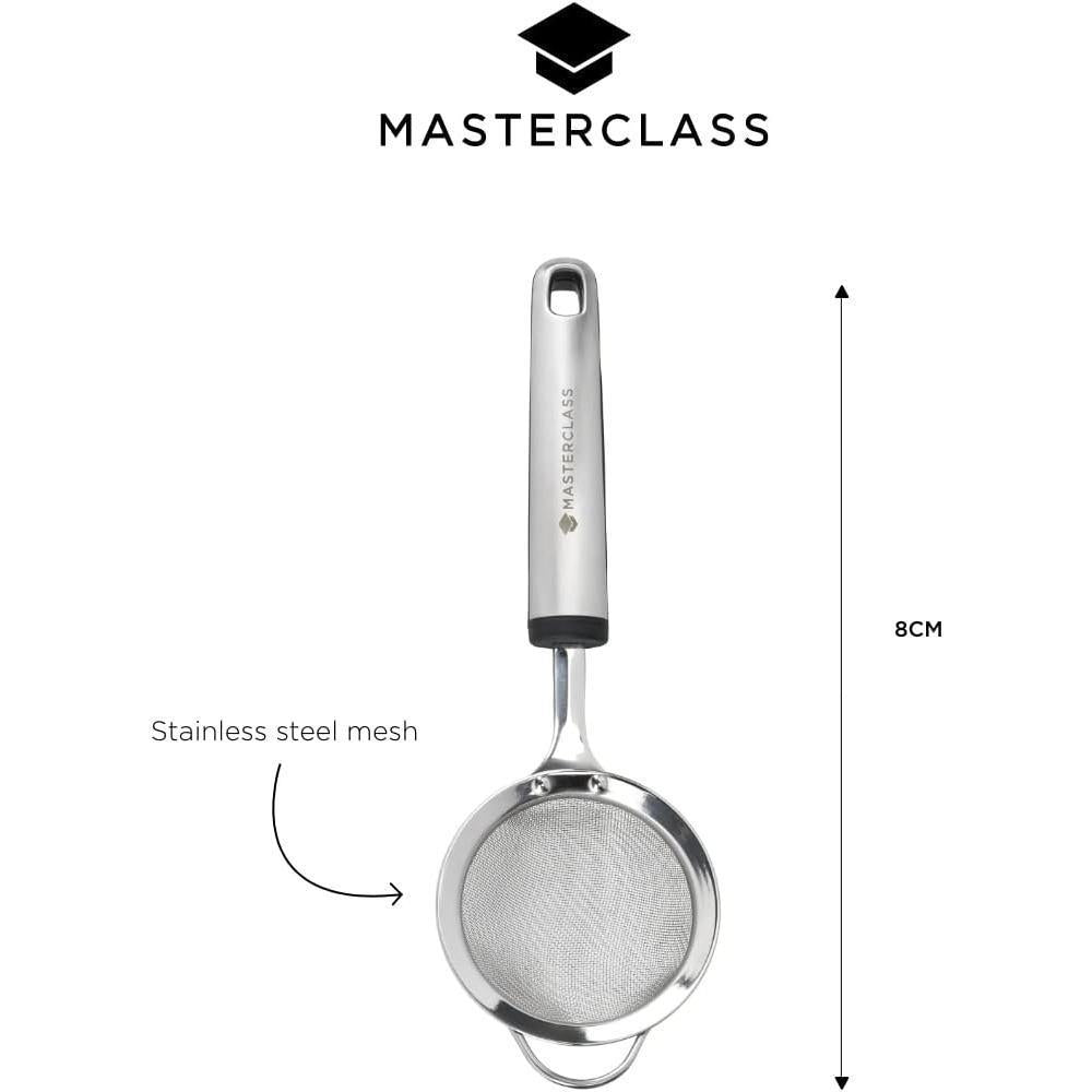 MasterClass Soft Grip Stainless Steel Sieve 8cm Silver