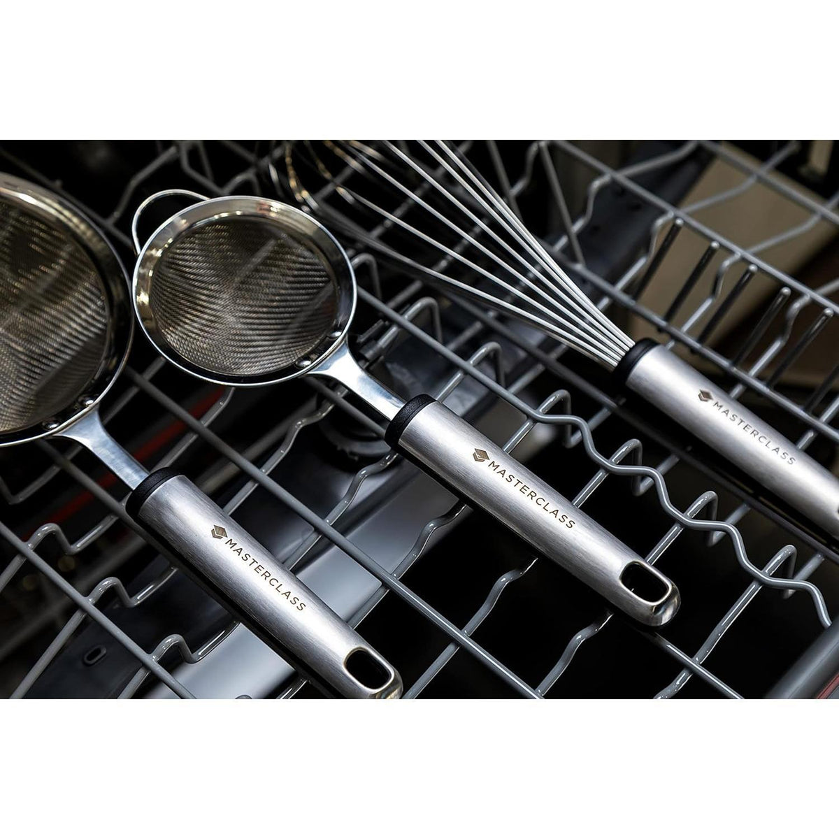 MasterClass Soft Grip Stainless Steel Sieve 8cm Silver