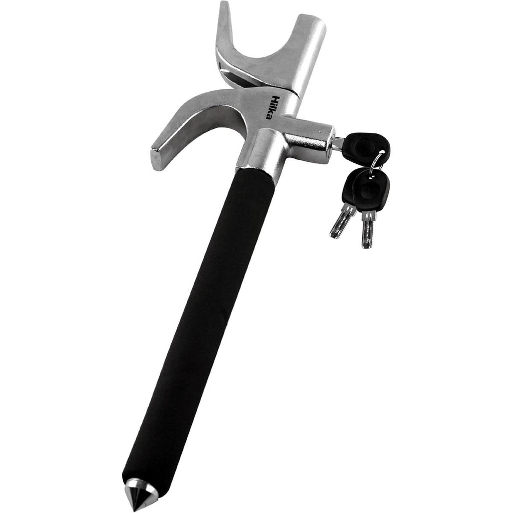 Hilka Tools Steering Wheel Lock with Safety Hammer Alloy Steel Car Security Device Black