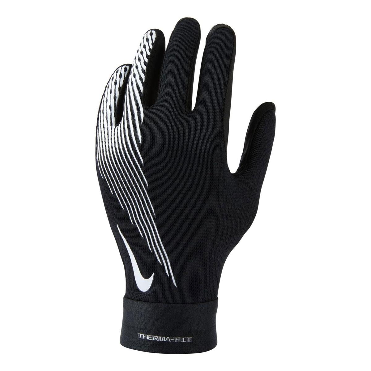 Nike Academy Thermafit Gloves Medium Lightweight Thermal Football Training Gloves Black/White