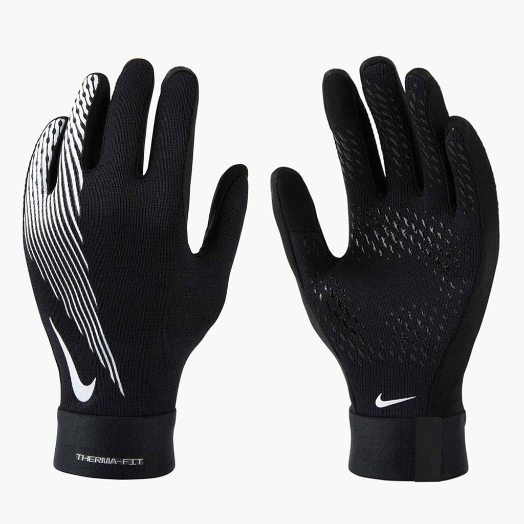 Nike Academy Thermafit Gloves Youths Large Insulated Training Gloves Black/Black/White